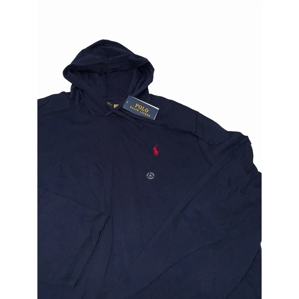Polo Ralph Lauren Men's Hooded Long Sleeve Shirt Drawstring Cotton Navy XL NWT